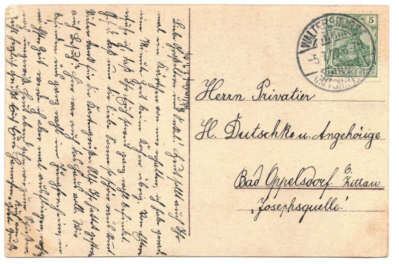 Ak Waltersdorf Dorfstrasse mit Post und Lausche 1909 