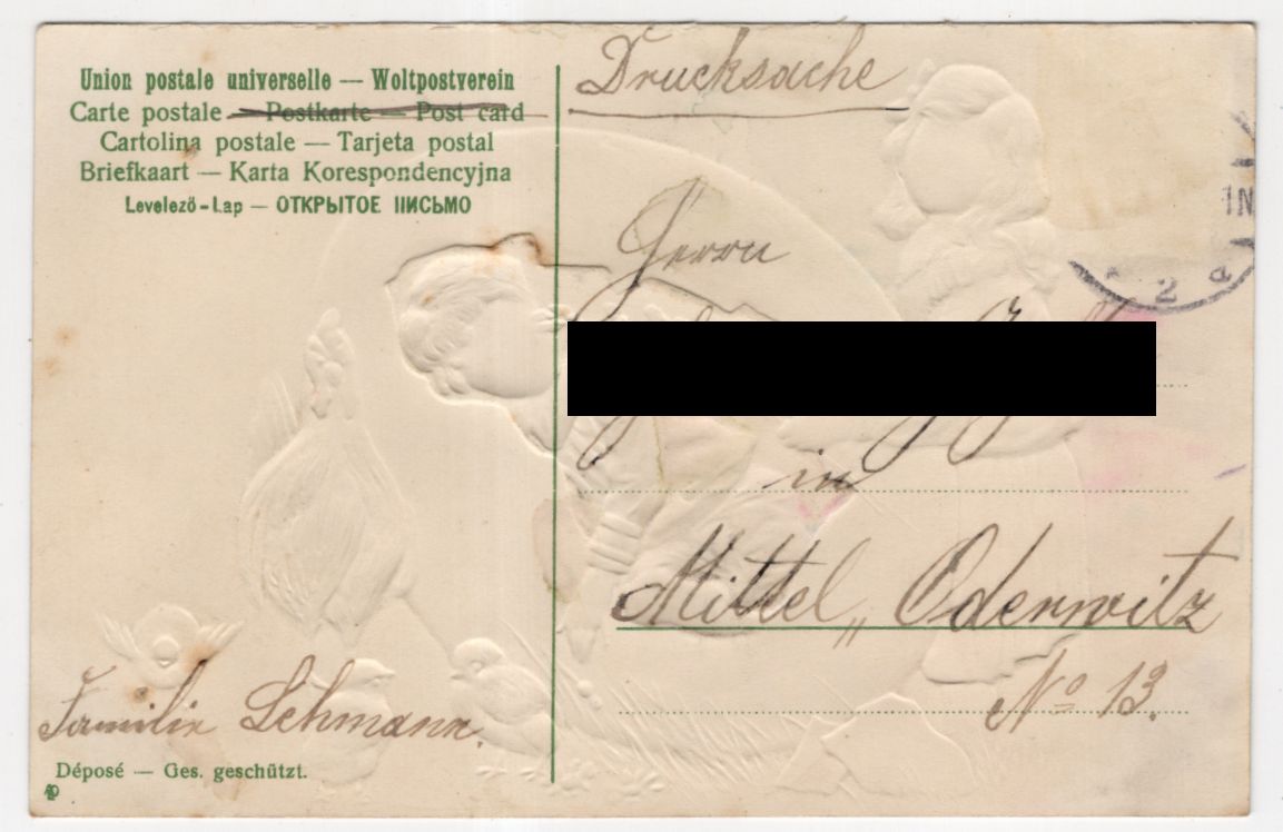 Geprägte Ak Bube mit im Ei Henne Küken Ostern um 1900 Geprägte Ak Bube mit im Ei Henne Küken Ostern um 1900