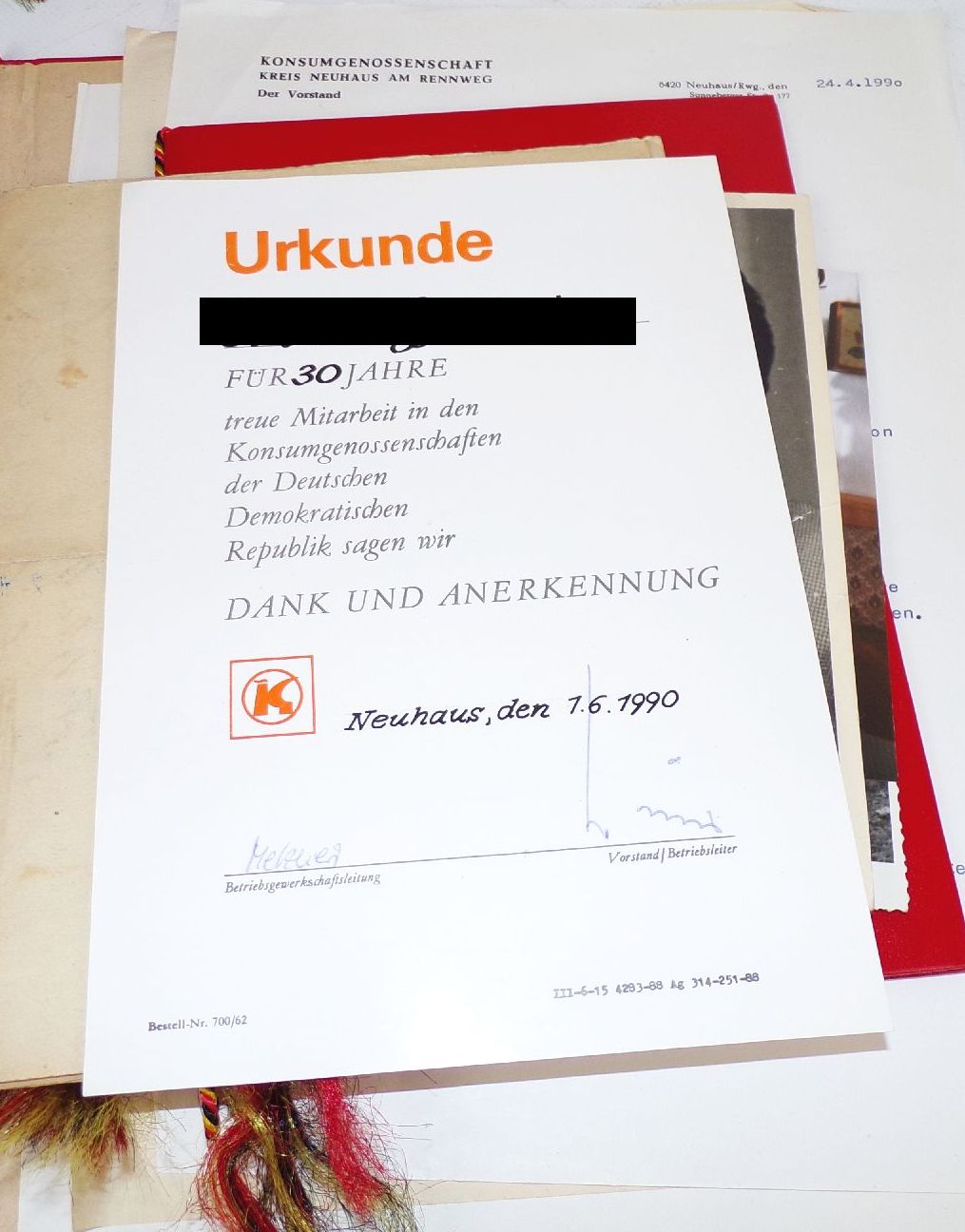 DDR Urkunden Nachlass 