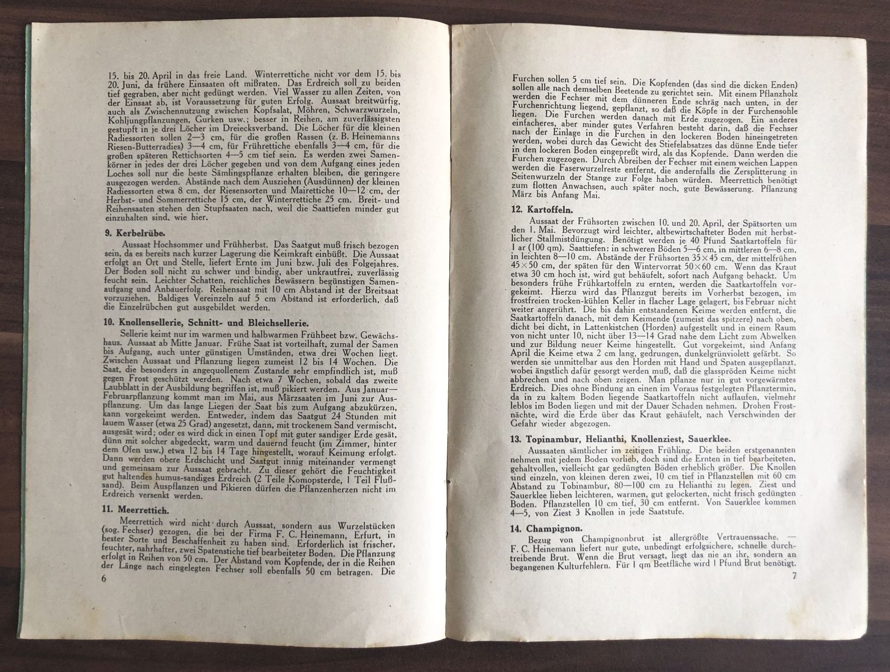 FC Heinemann Erfurt Heft 43 Kurzanleitung Heranzucht Gemüse aus Samen