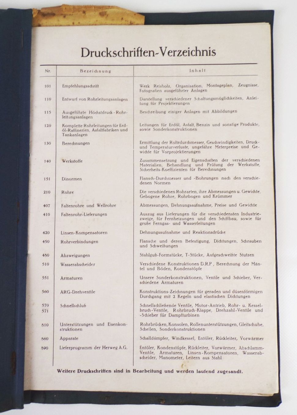 Hefter Allgemeine Rohrleitung Aktiengesellschaft Düsseldorf ARG um 1935