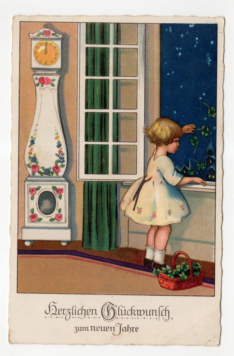 Künstler Ak Kind verabschiedet sich vom alten Jahr 1928