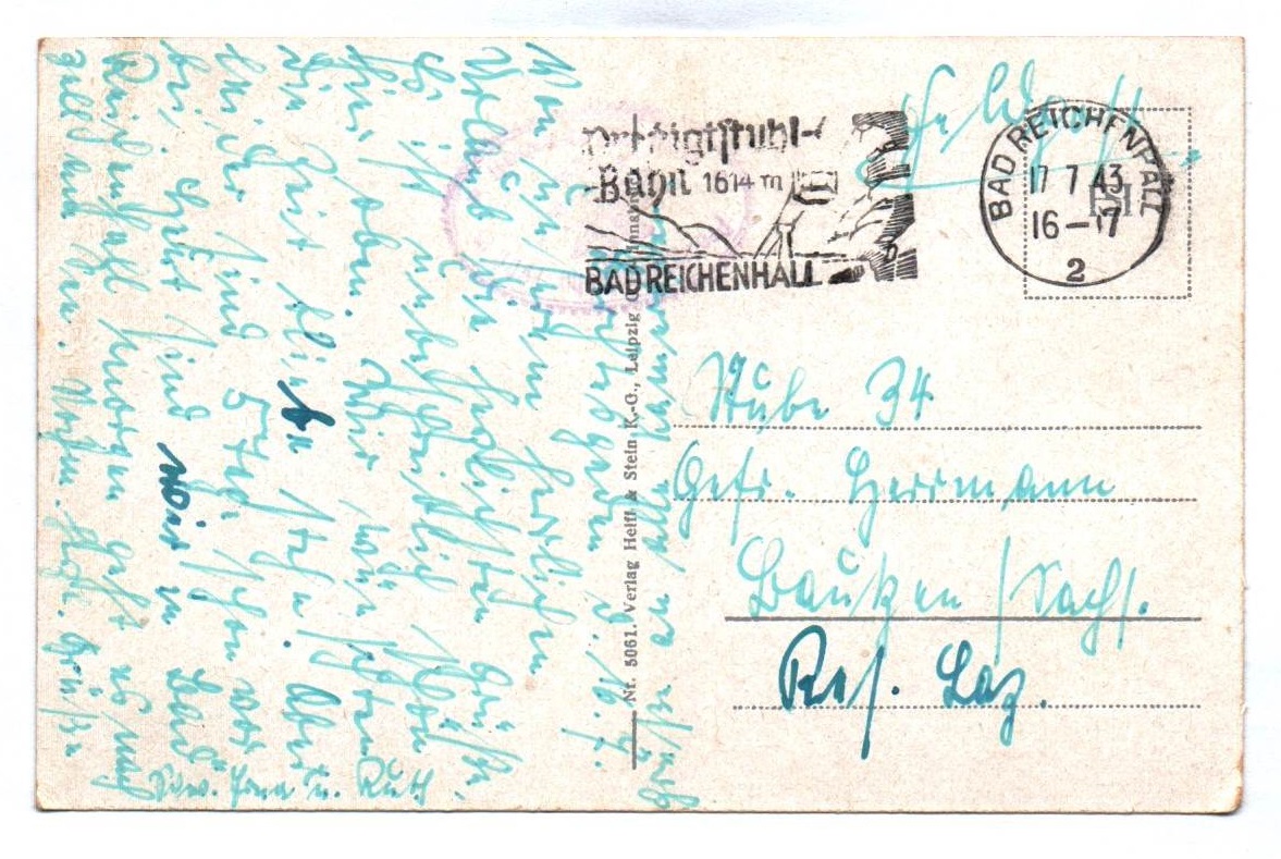 Ak Bad Reichenhall vom Predigstuhl 1943 Ak Bad Reichenhall vom Predigstuhl 1943