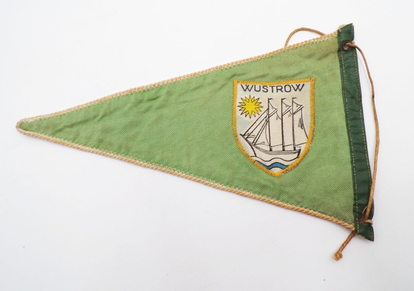 Alter Fahrradwimpel Wustrow Wimpel Textil 1950er 1960er frühe DDR