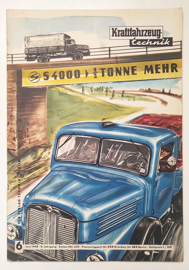 KFT 1958 Motorkennlinie Zweitaktmotoren DDR Kraftfahrzeugtechnik Zeitschrift Nr 6