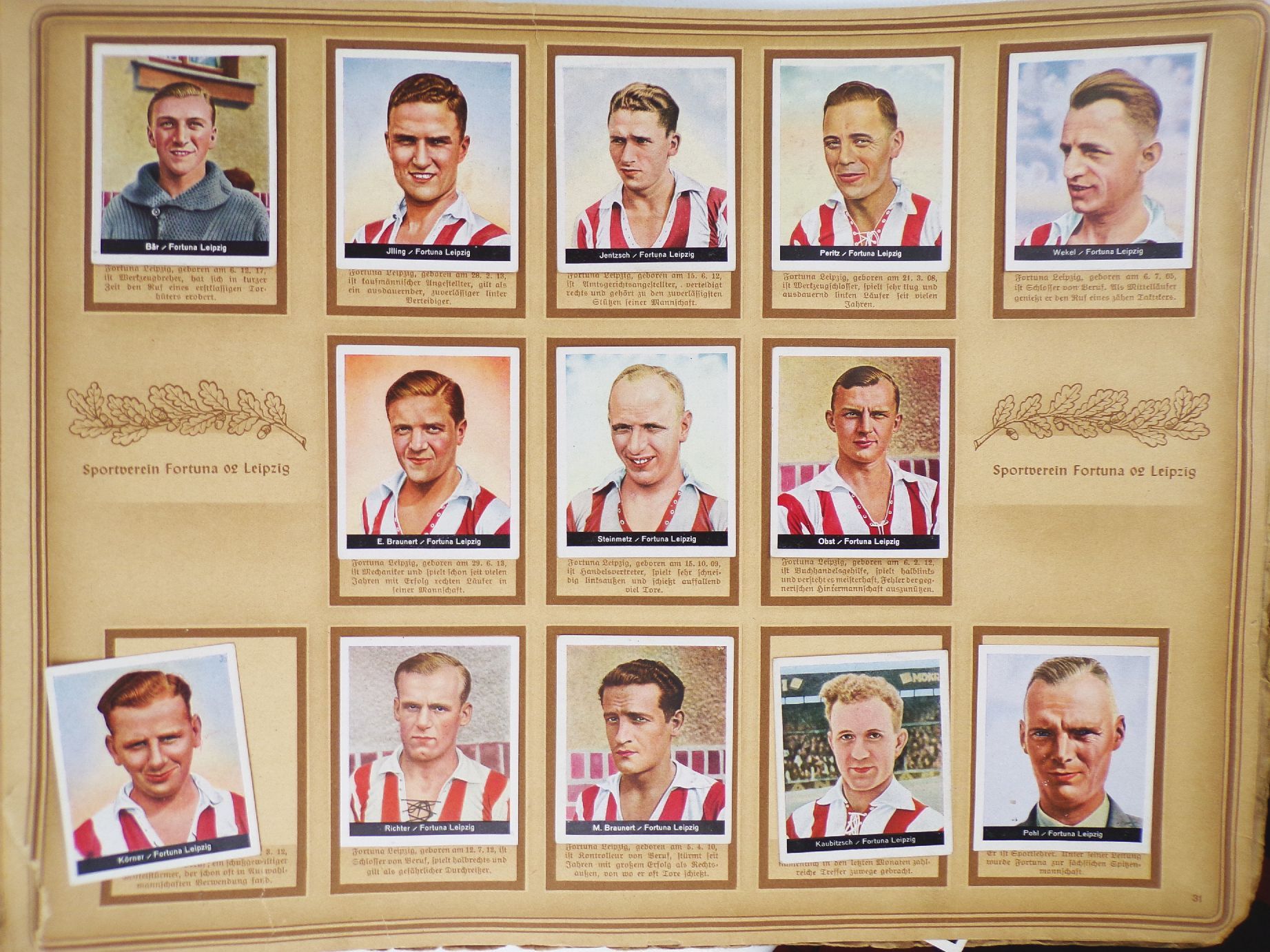 Hinein Fußball Sammelbilderalbum Cigarettenfabrik Müller Dresden um 1930 Hinein Fußball Sammelbilderalbum Cigarettenfabrik Müller Dresden um 1930