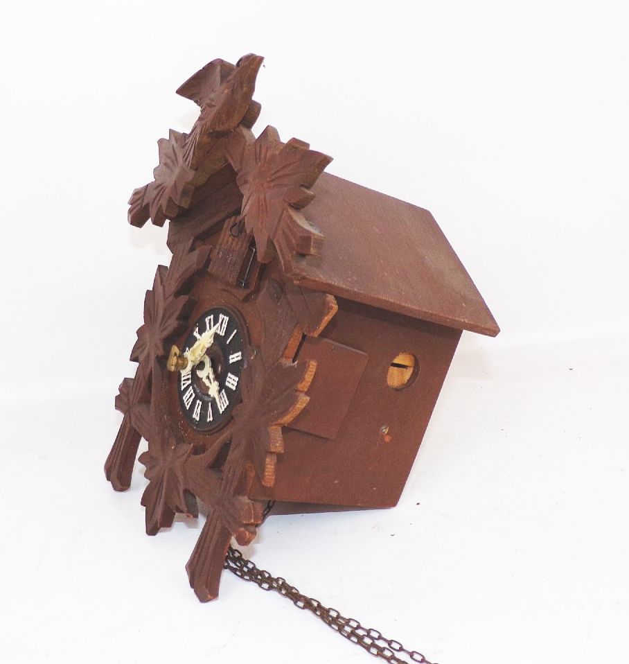 Alte Kuckucksuhr Holz Wanduhr Uhrengewicht Deko