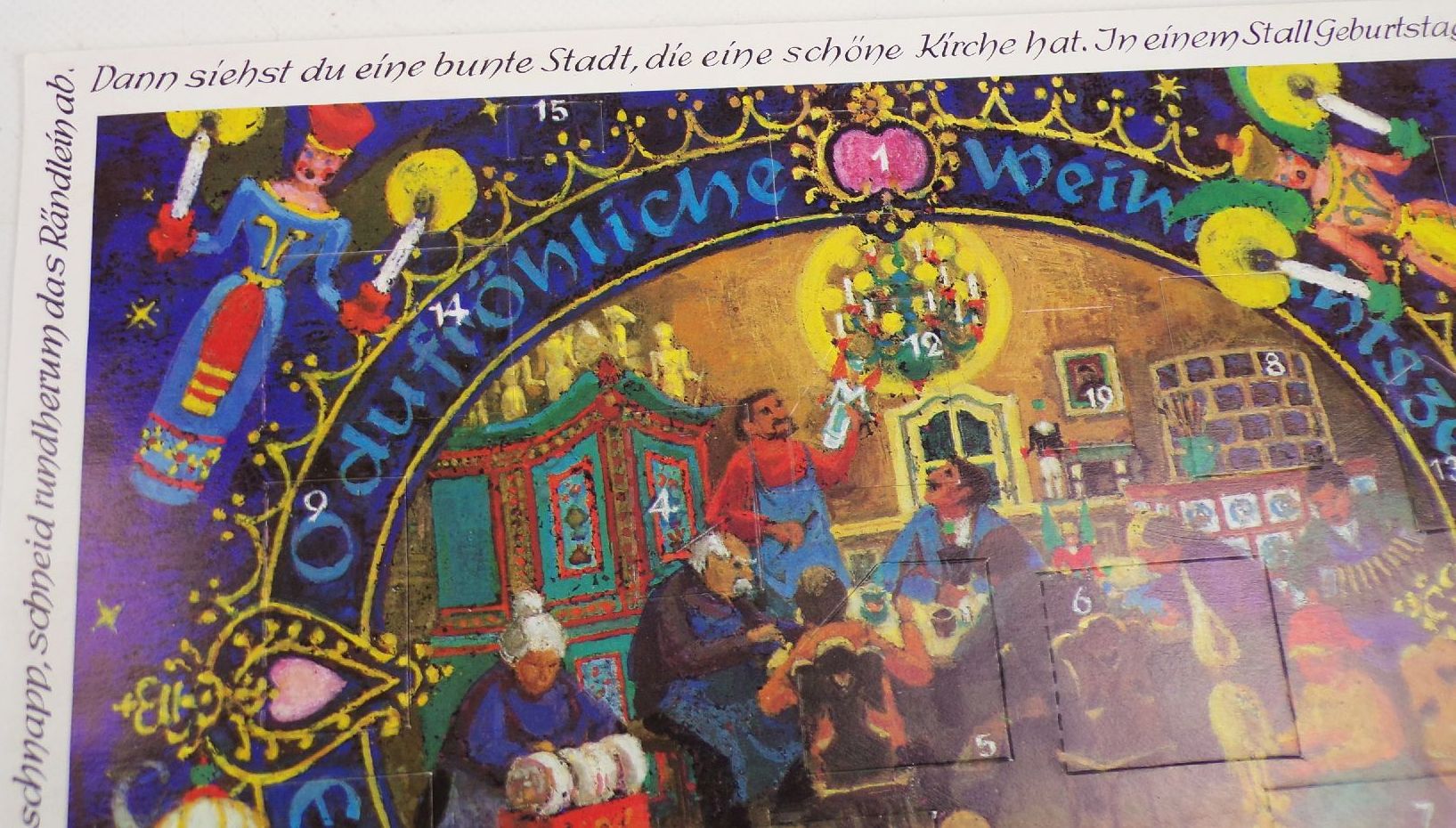 Adventskalender DDR Erzgebirgische Hutzenstube 1987 Oberlausitzer Kunstverlag