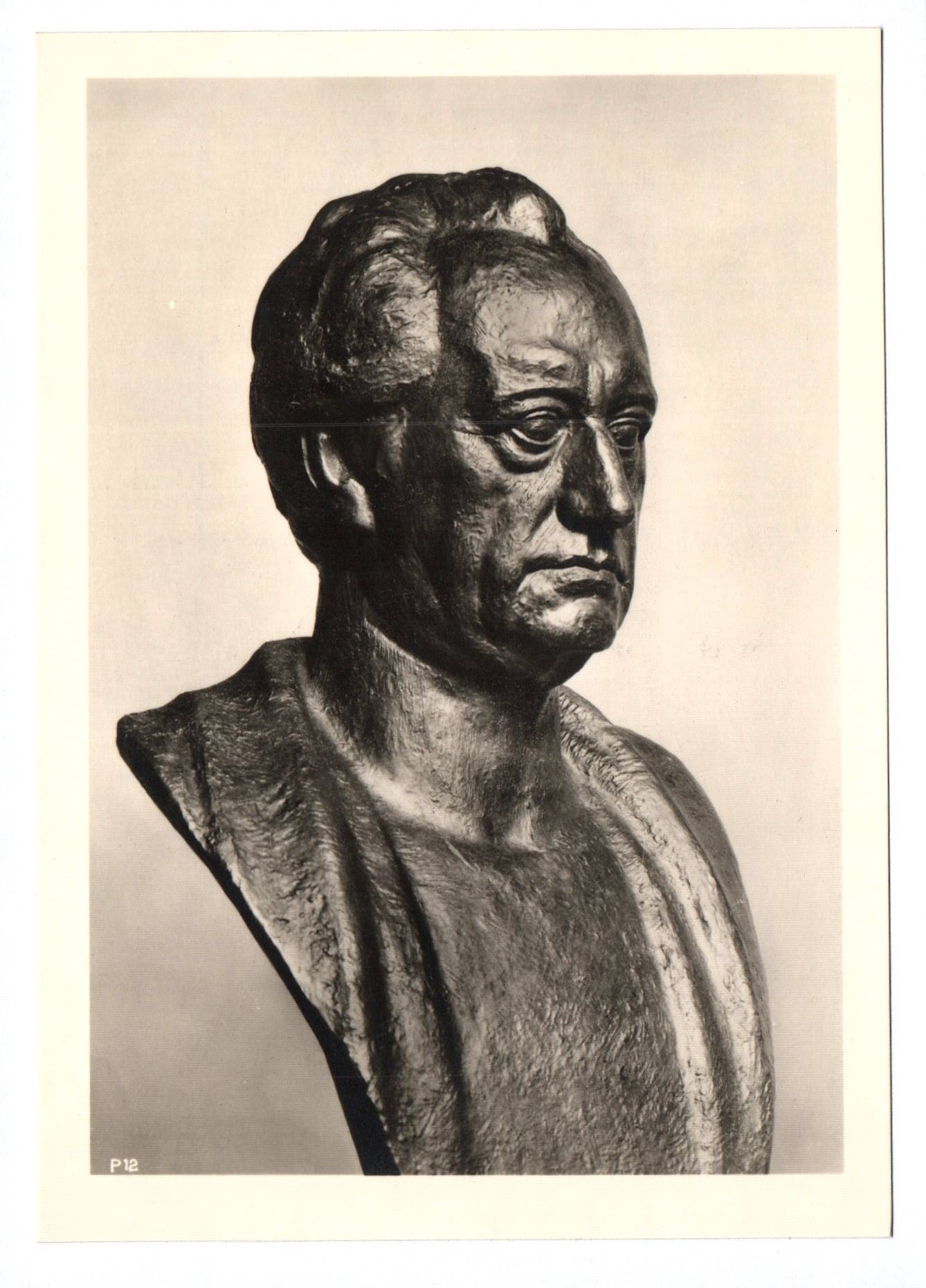 Foto Ak 2 Wk Prof Georg Müller München Skulptur Goethe Foto Ak 2 Wk Prof Georg Müller München Skulptur Goethe