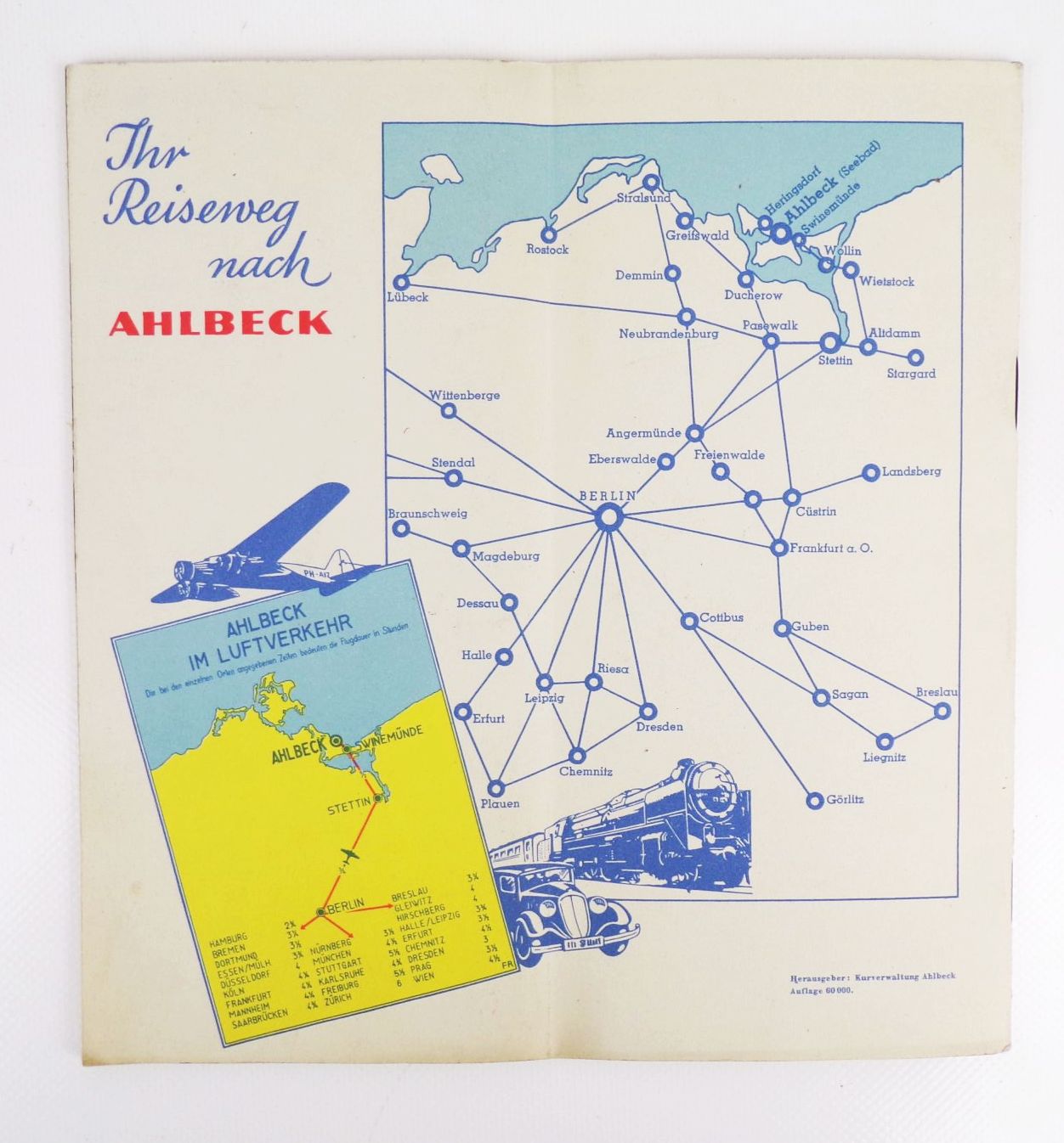 Altes Reiseprospekt Ostseebad Ahlbeck 1937