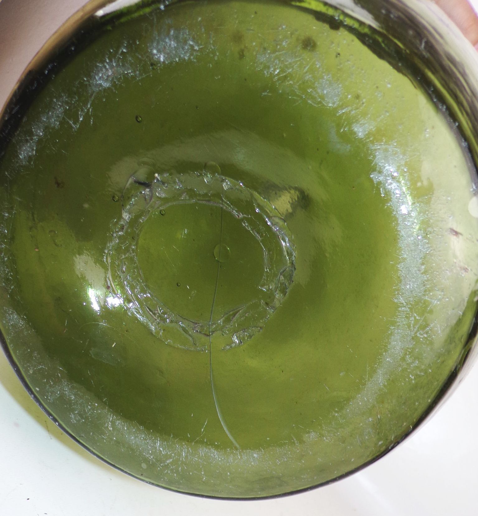 Alter Weinballon Grün Gärballon Flasche Glasballon Winzer Deko