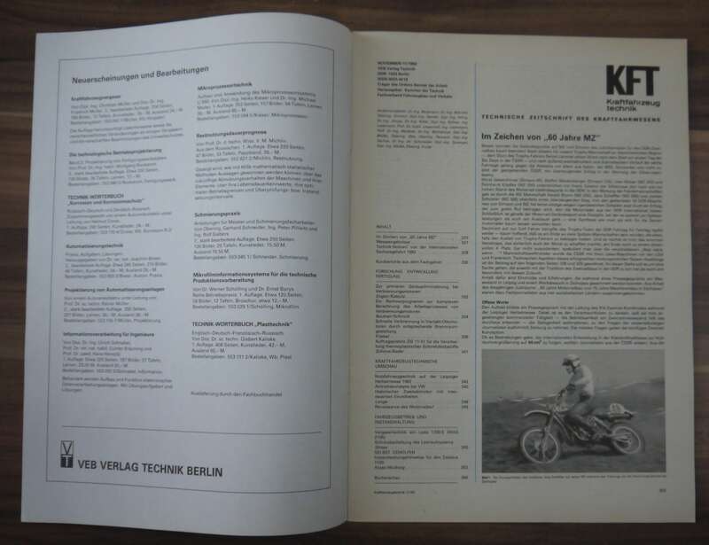 Technik Notizen von der Enduro Weltmeisterschaft Heft November 1982 KFT DDR 