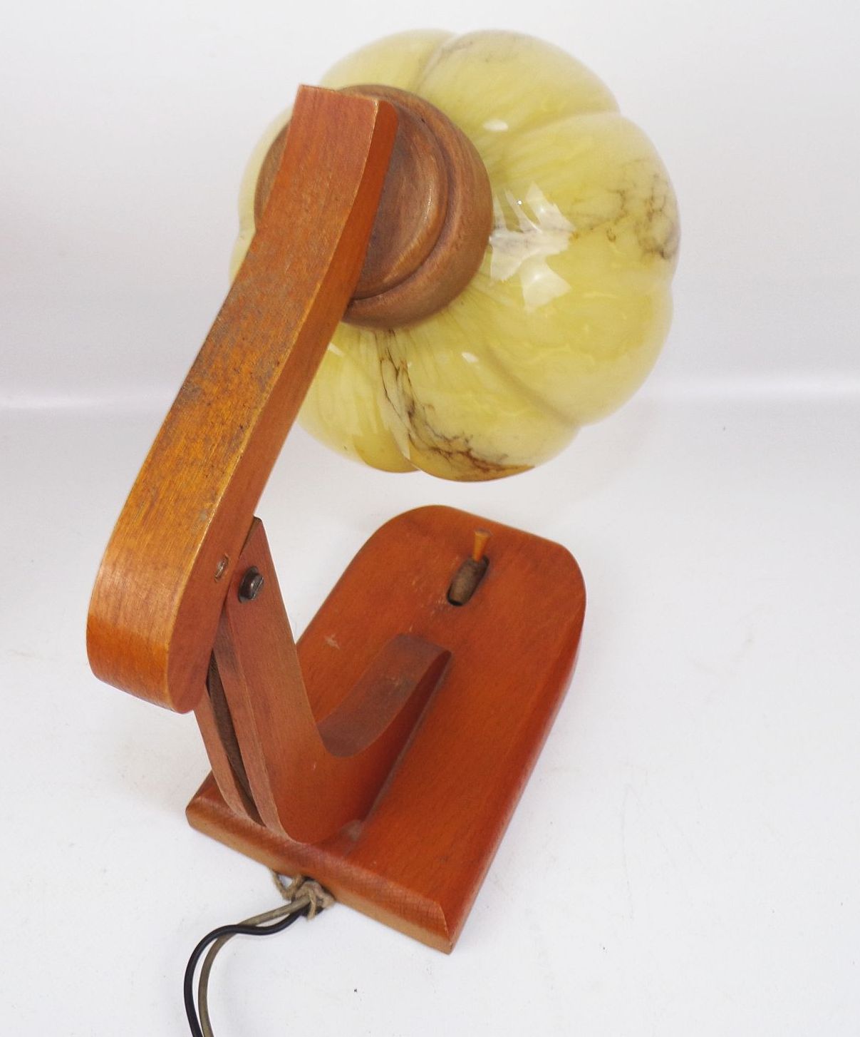 Alte Nachttischlampen Holz Kugellampe Marmor Optik E27 Tischlampe Leuchte