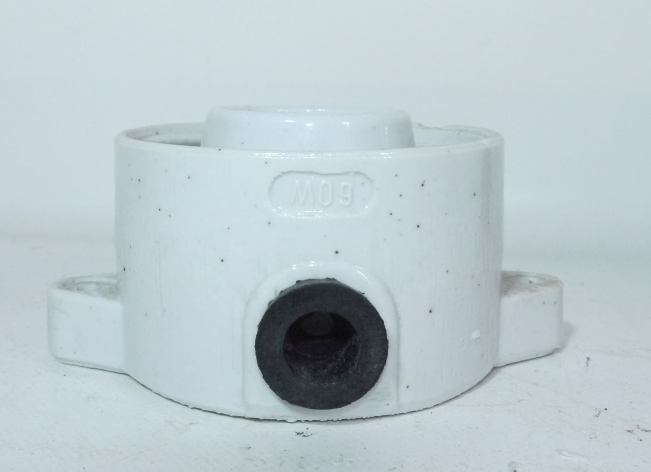 Alte Kugellampe IP41 Glas Weiß Außenlampe Porzellan Fassung