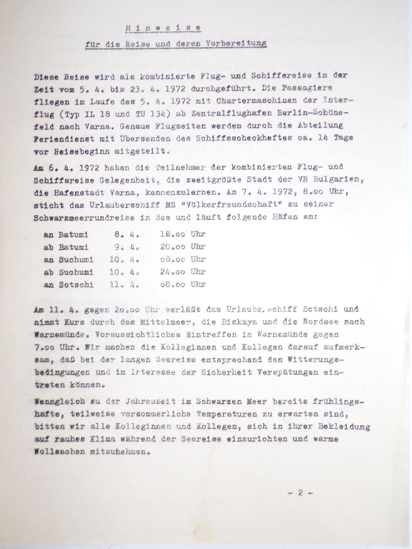 DDR Reise Nachlass MS Völkerfreundschaft Schiffsreise Programm Speisekarten 