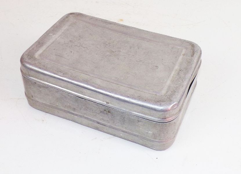 DDR Brotdose Aluminium Bemmbüchse XL Pausenbrot Alu Box vintage