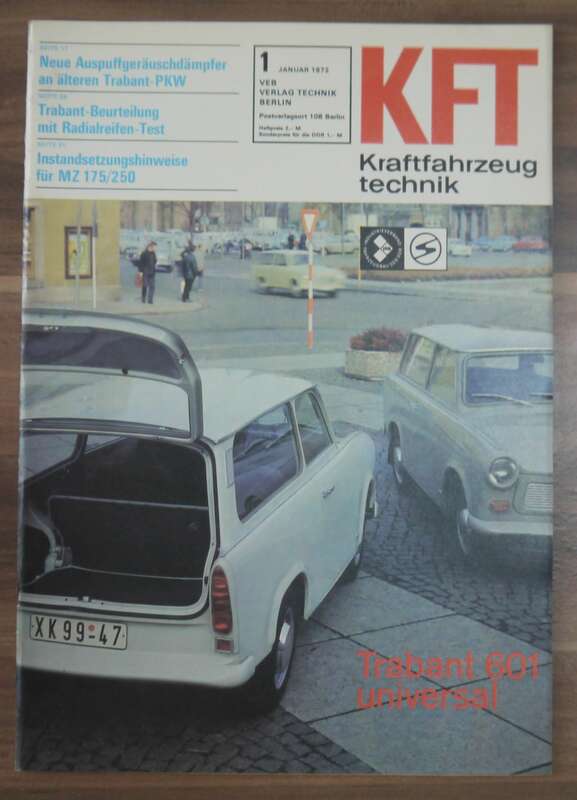 Neue Auspuffgeräuschedämpfer an älteren Trabant PKW KFT Januar 1972