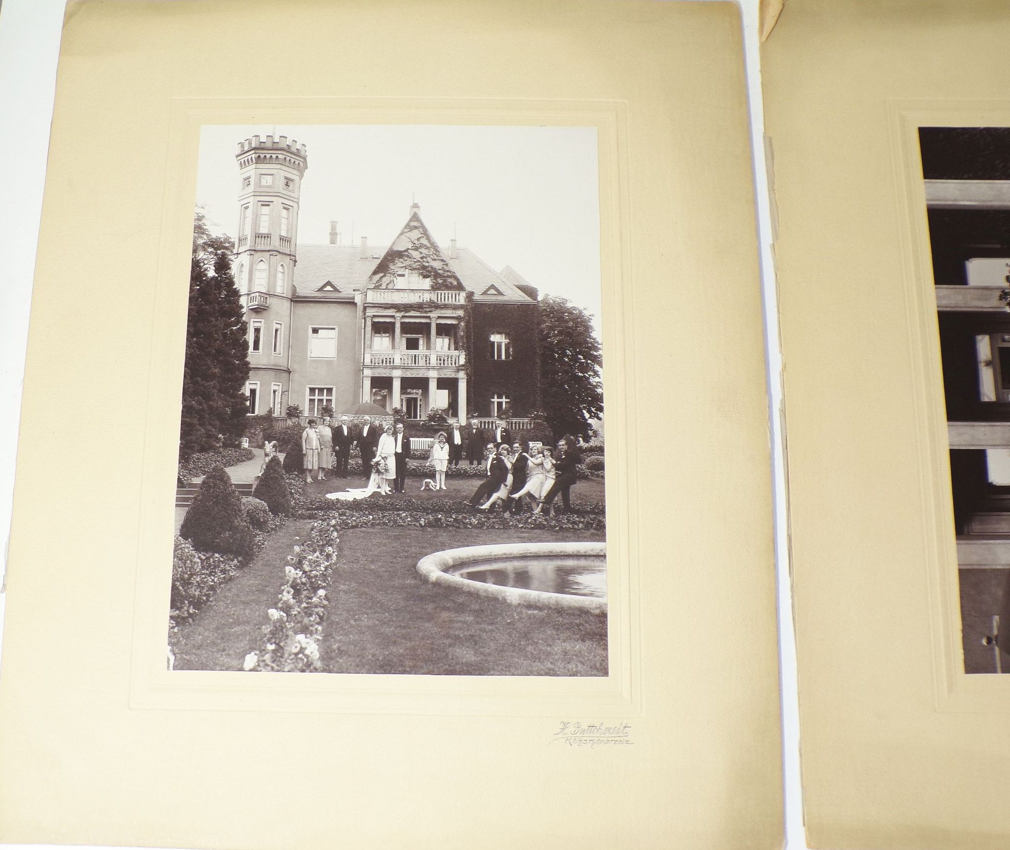 2 x Foto Villa Radebeul Hochzeitsgesellschaft um 1910 Buttchereit Fotografie 