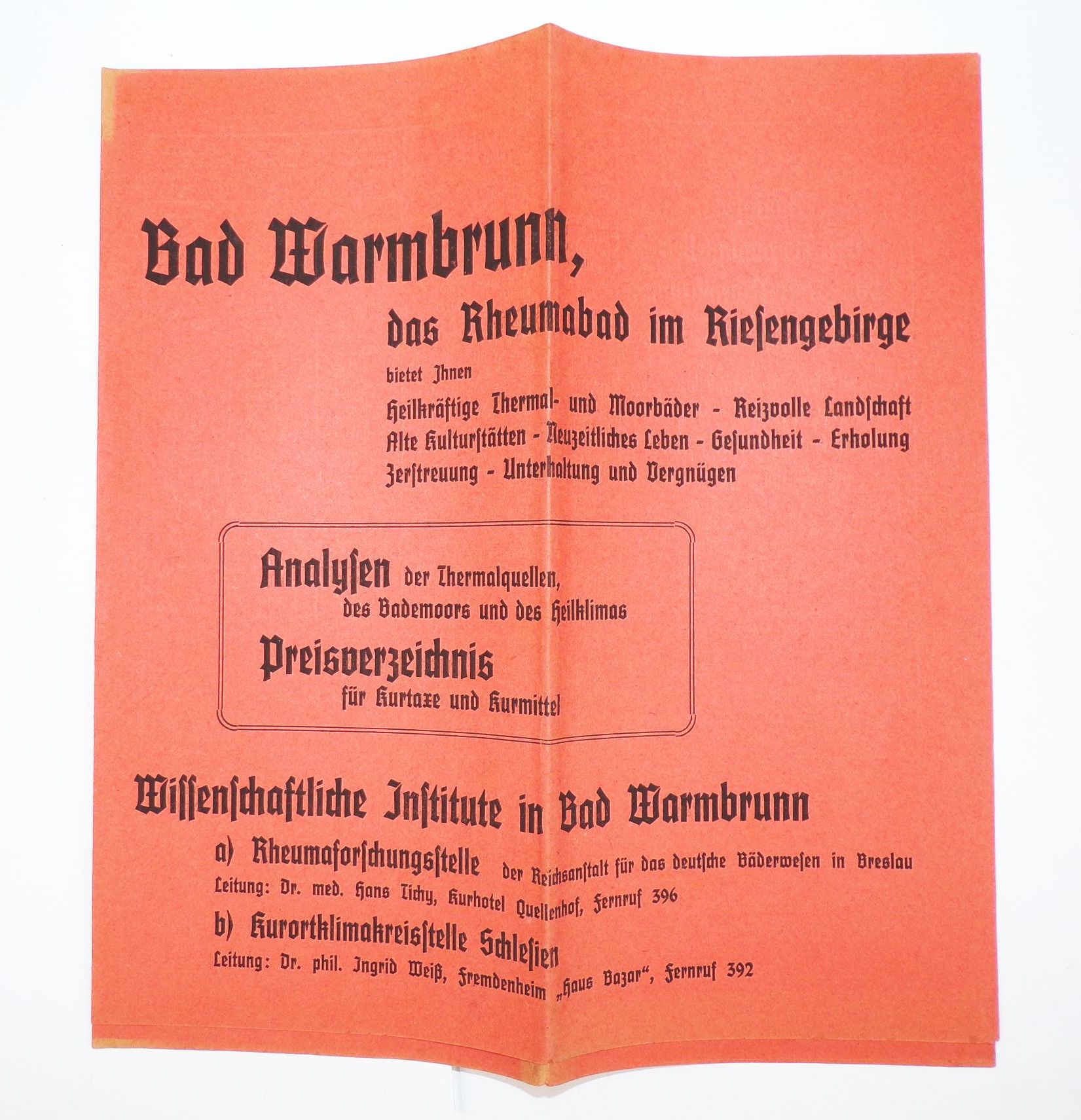 Altes Prospekt Warmbrunn Riesengebirge Schlesien Beilagen 1938 Cieplice