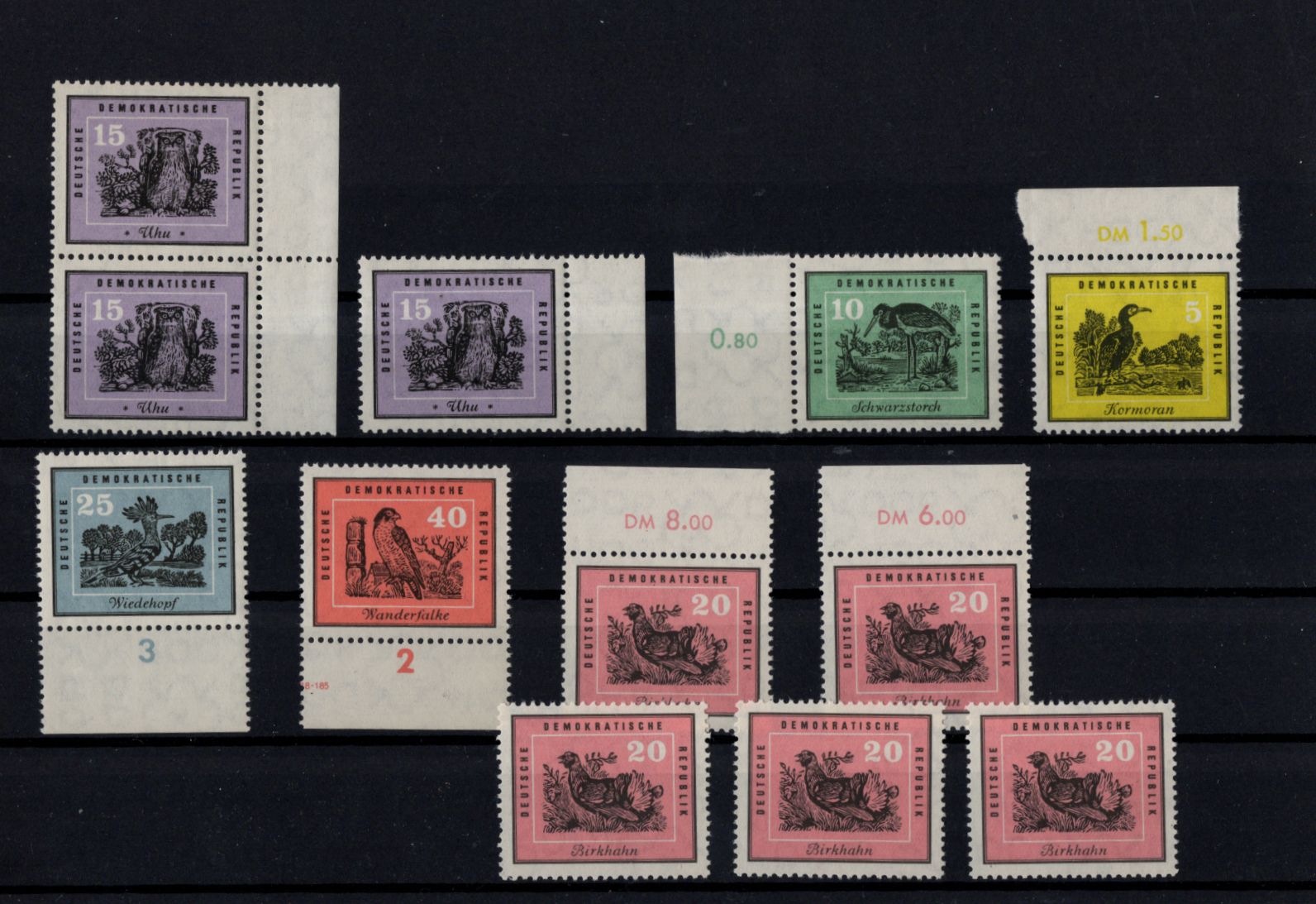 DDR postfrisch Michel 698 bis 703 Viererblock Druckvermerk DDR postfrisch Michel 698 bis 703 Viererblock Druckvermerk
