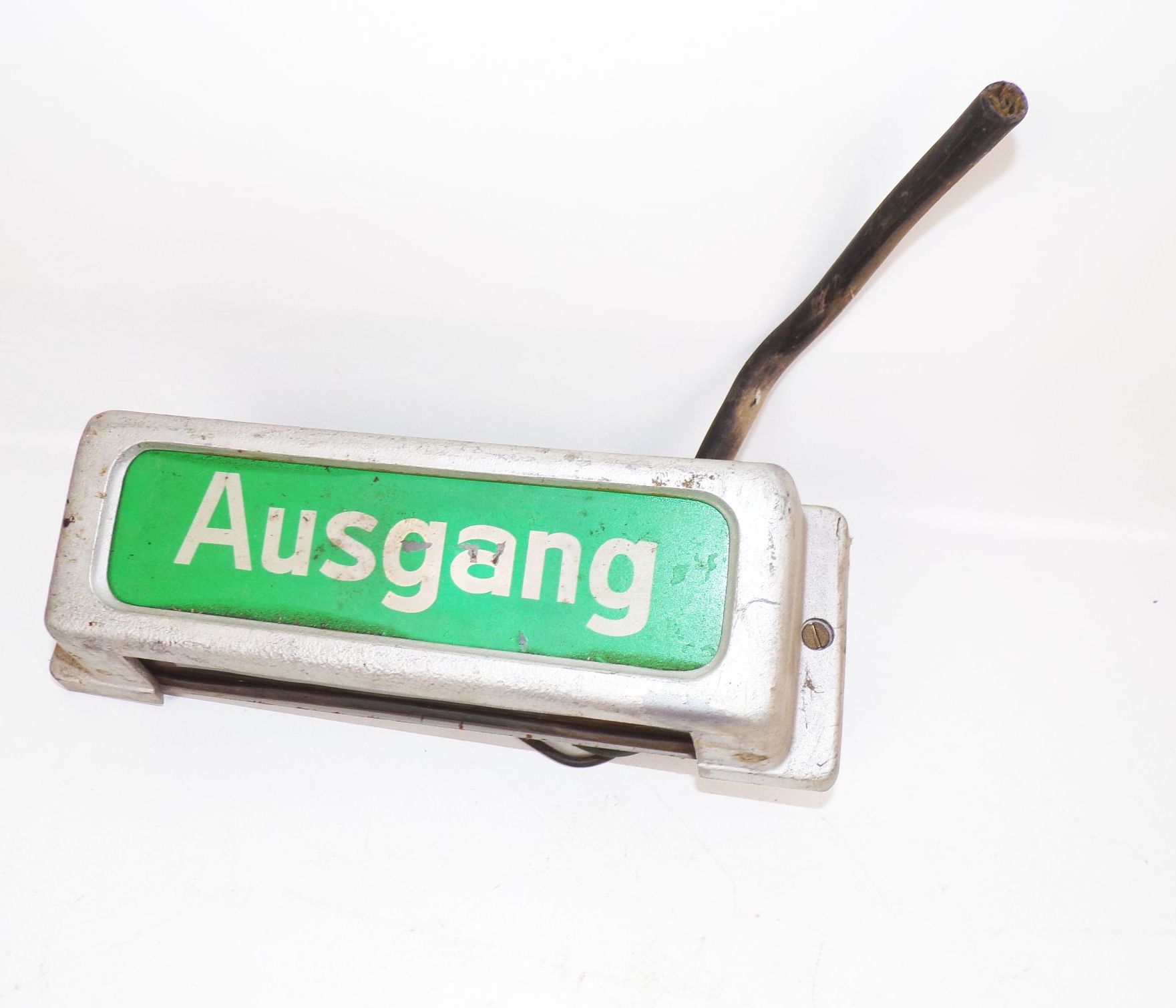 Altes Kino Ausgang Schild beleuchtet Lampe Leuchte Notausgang Industriedesign 