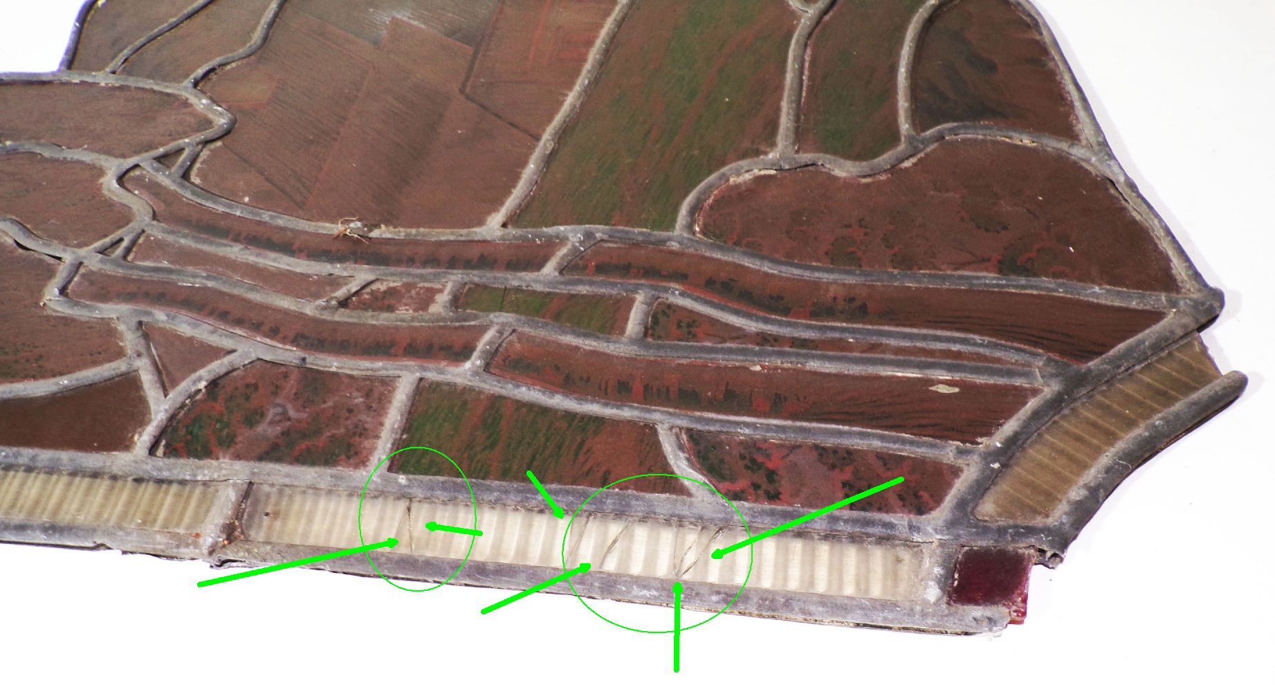 Bleifenster Fensterbilder uralte Bleiverglasung 2 Stück Fenster