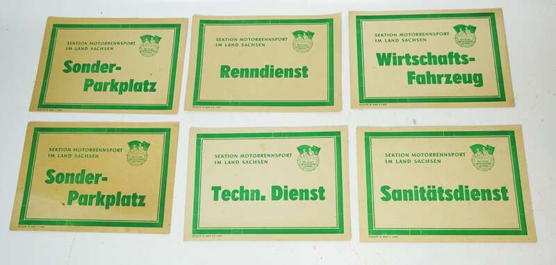 6 Karten Sektion Motorrennsport Sachsen DDR ADMV 1979 Kenntafeln (D6