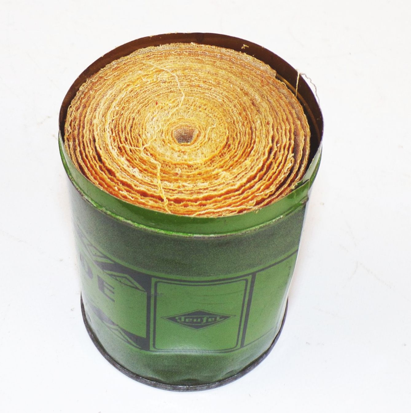 Alte Blechdose Teufels Klebro Binde Baumbinde 1930er mit Inhalt