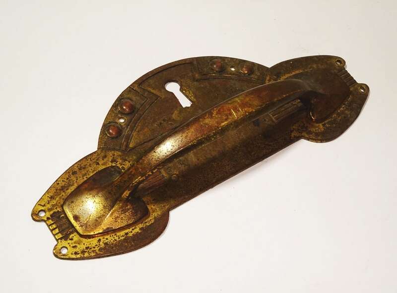 Messing Möbelbeschlag Jugendstil XXL um 1910