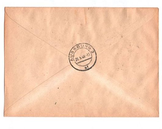 R Brief München 2 nach Augusburg Einschreriben Mischfrankatur 1948