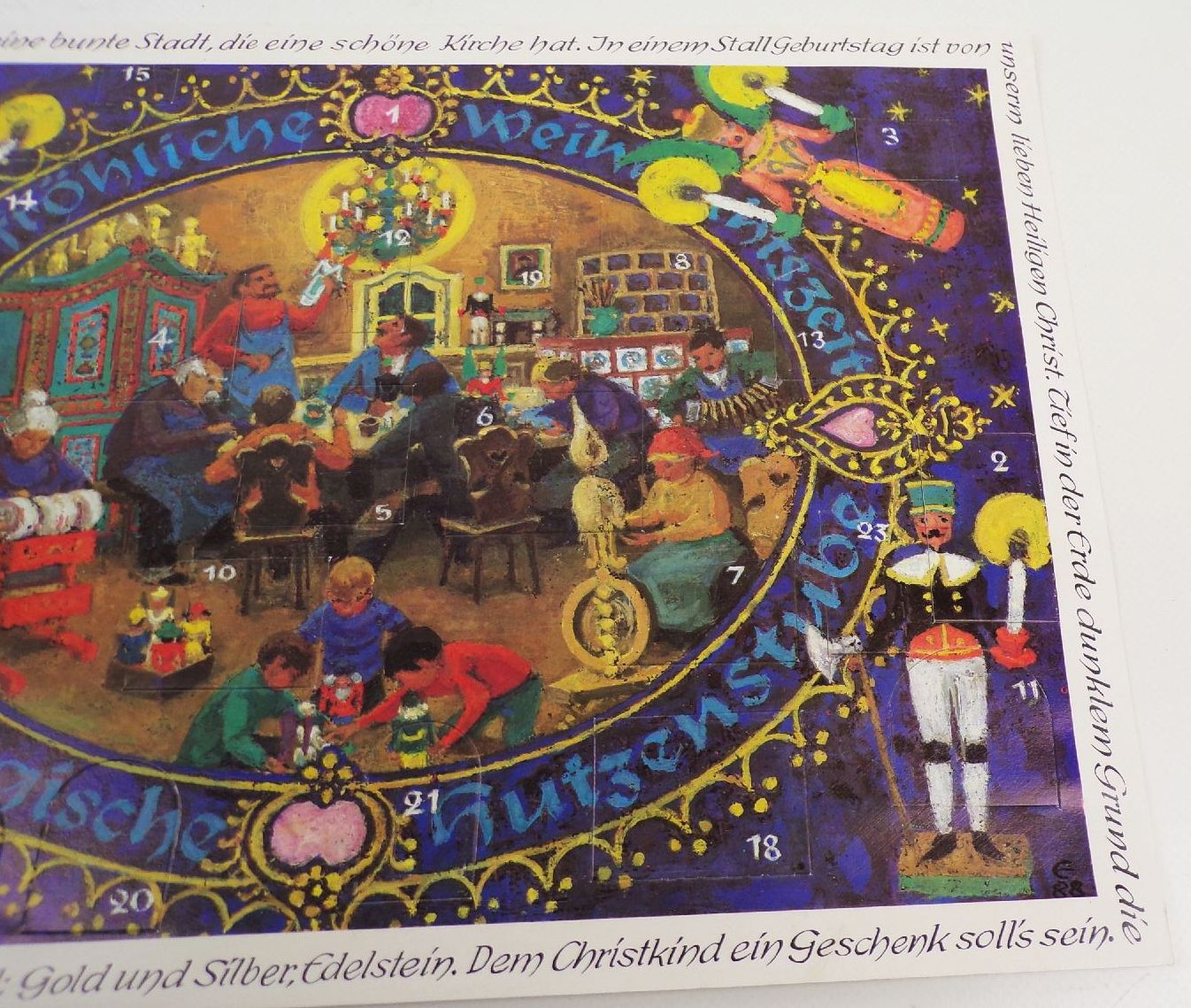 Adventskalender DDR Erzgebirgische Hutzenstube 1987 Oberlausitzer Kunstverlag