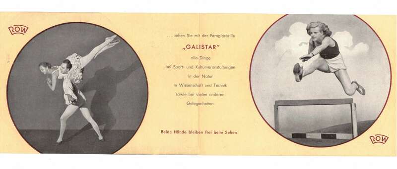 Faltblatt ROW Galistar VEB Rathenower Optische Werke 1954 