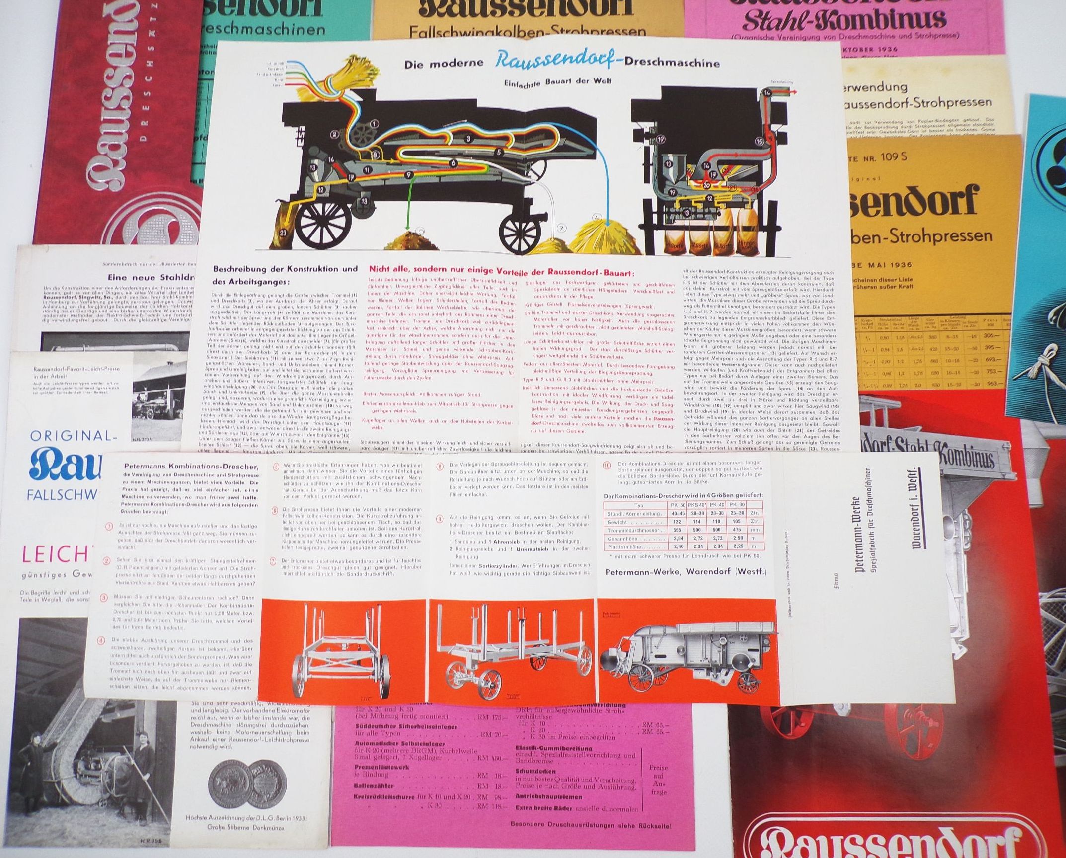 Raussendorf Singwitz Bautzen Reklame Mappe Saugzug Strohpresse 1930er 