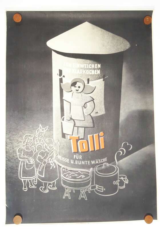 DDR Plakat Tolli Waschmittel Reklame Werbung 1950er 1960er Vintage 