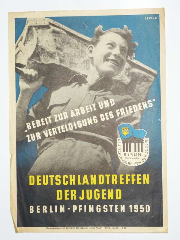 Druck Zeitungsbeilage Deutschlandtreffen der Jugend Berlin Pfingsten 1960 DDR 