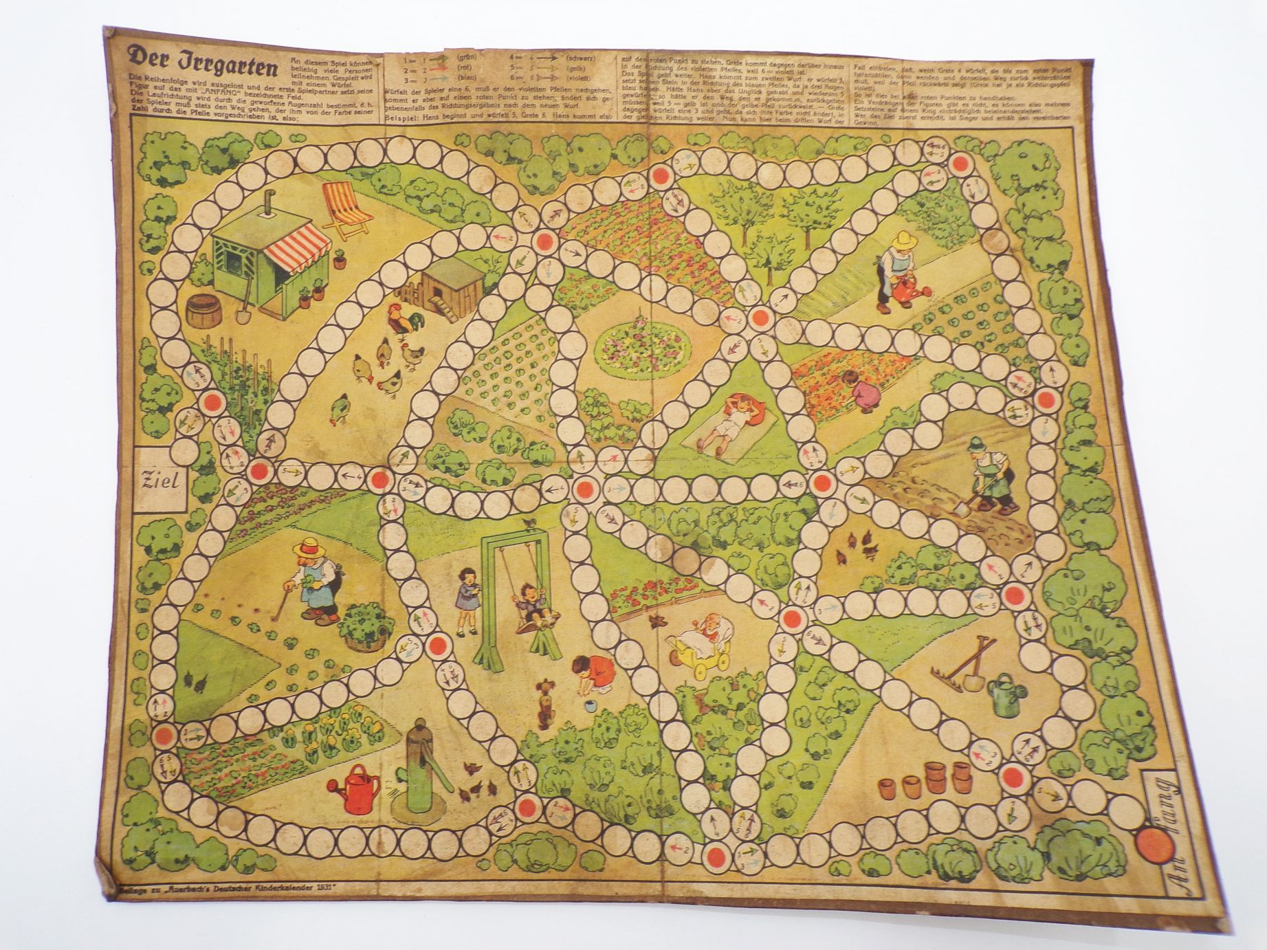 Der Irrgarten Spielplan Brettspiel Auerbach Beilage 1931
