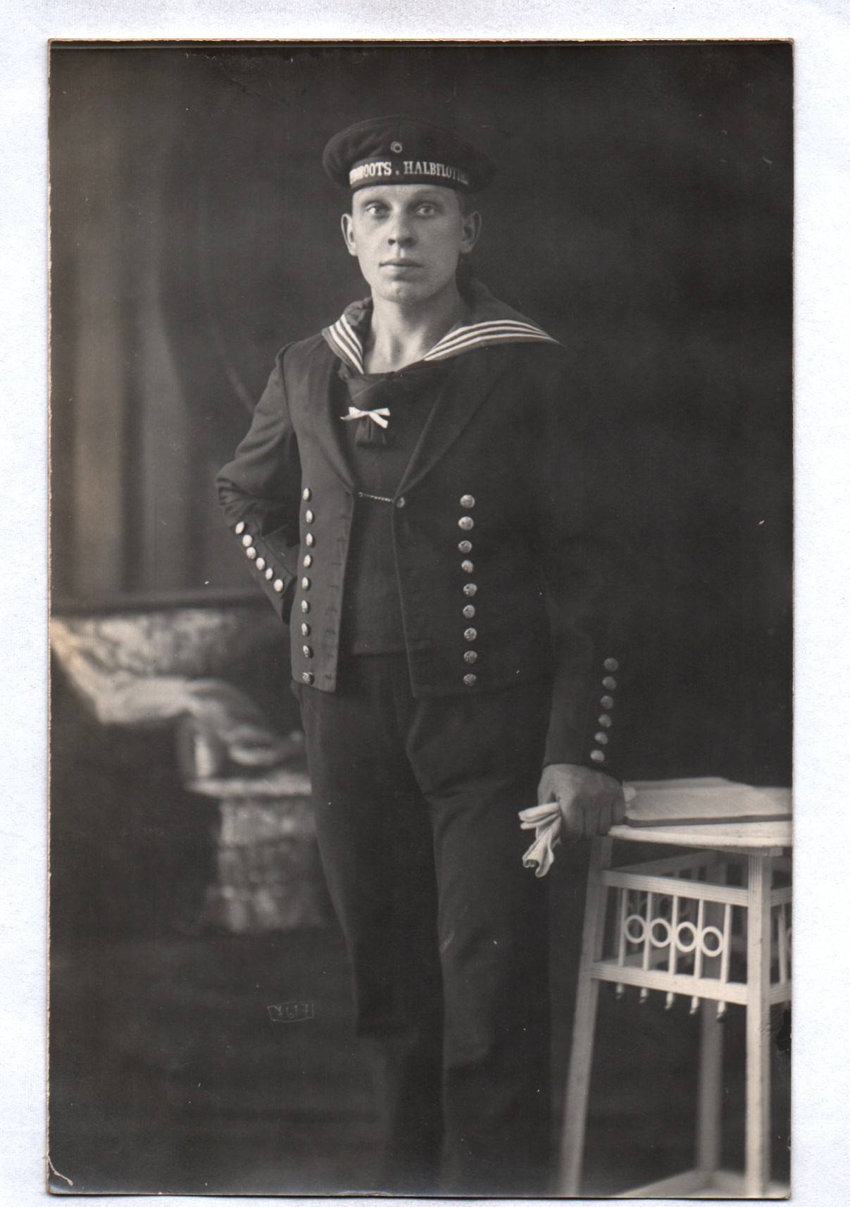 Foto Ak Matrose Torpedoboot Halbflottille 1 Weltkrieg 