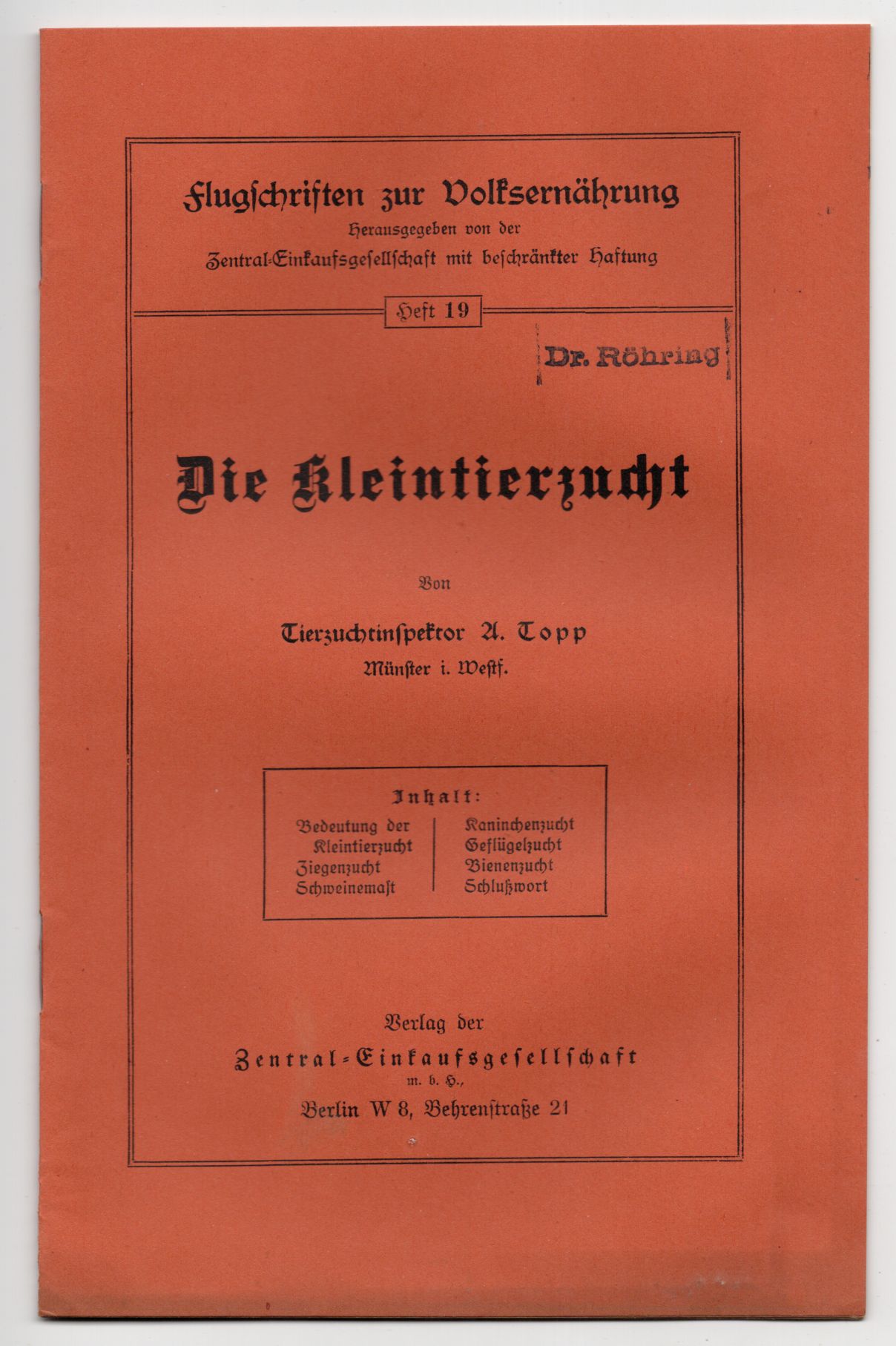 Flugschriften zur Volksernährung 1 Wk Gemüsebau Kartoffel Anbau 3 Stück