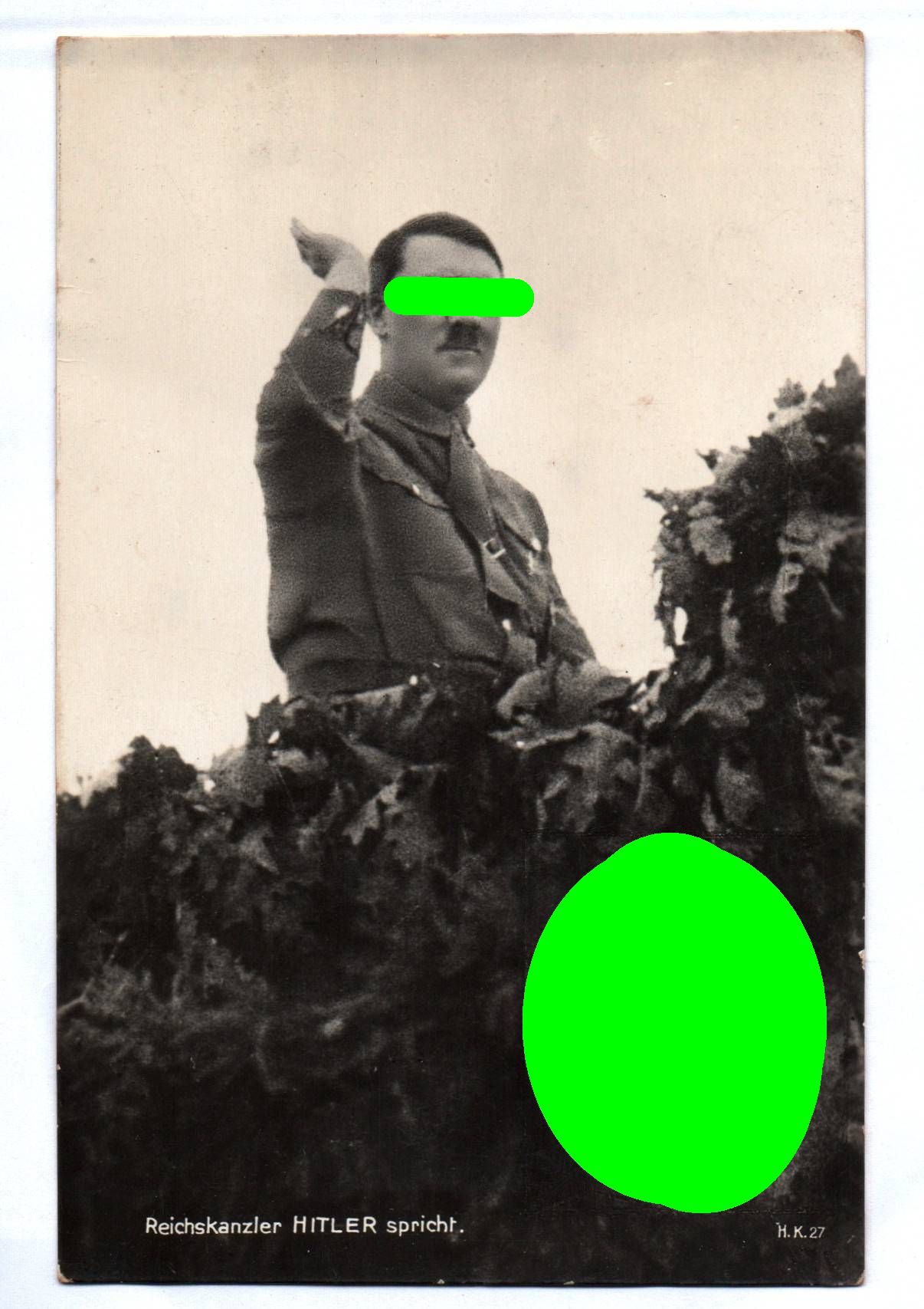 Echtfoto Ak Reichskanzler Hitler spricht 2 Wk Propaganda Karte