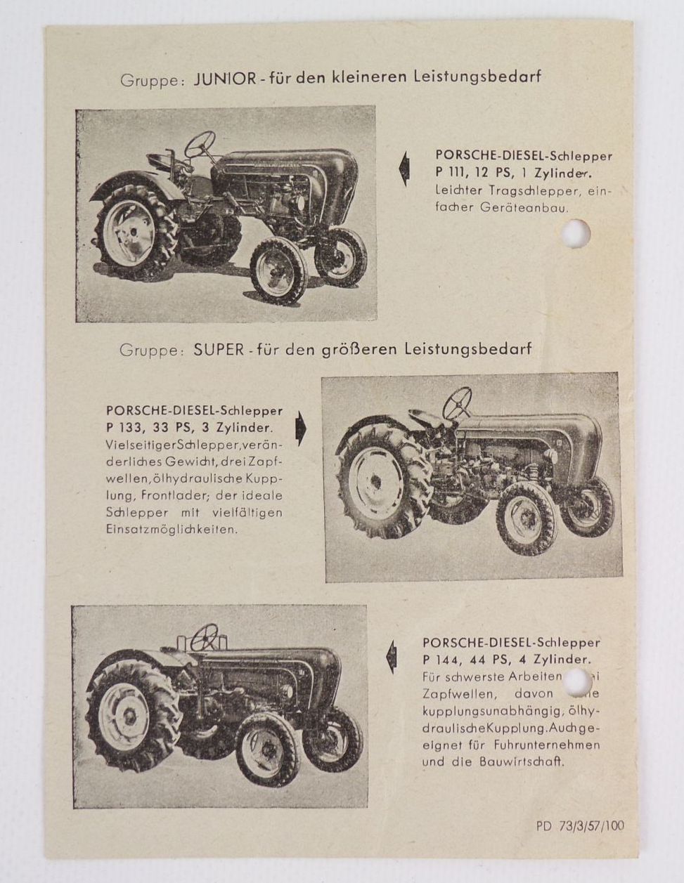 Altes Prospekt Porsche Diesel Motorenbau Friedrichshafen Traktor Schlepper Altes Prospekt Porsche Diesel Motorenbau Friedrichshafen Traktor Schlepper