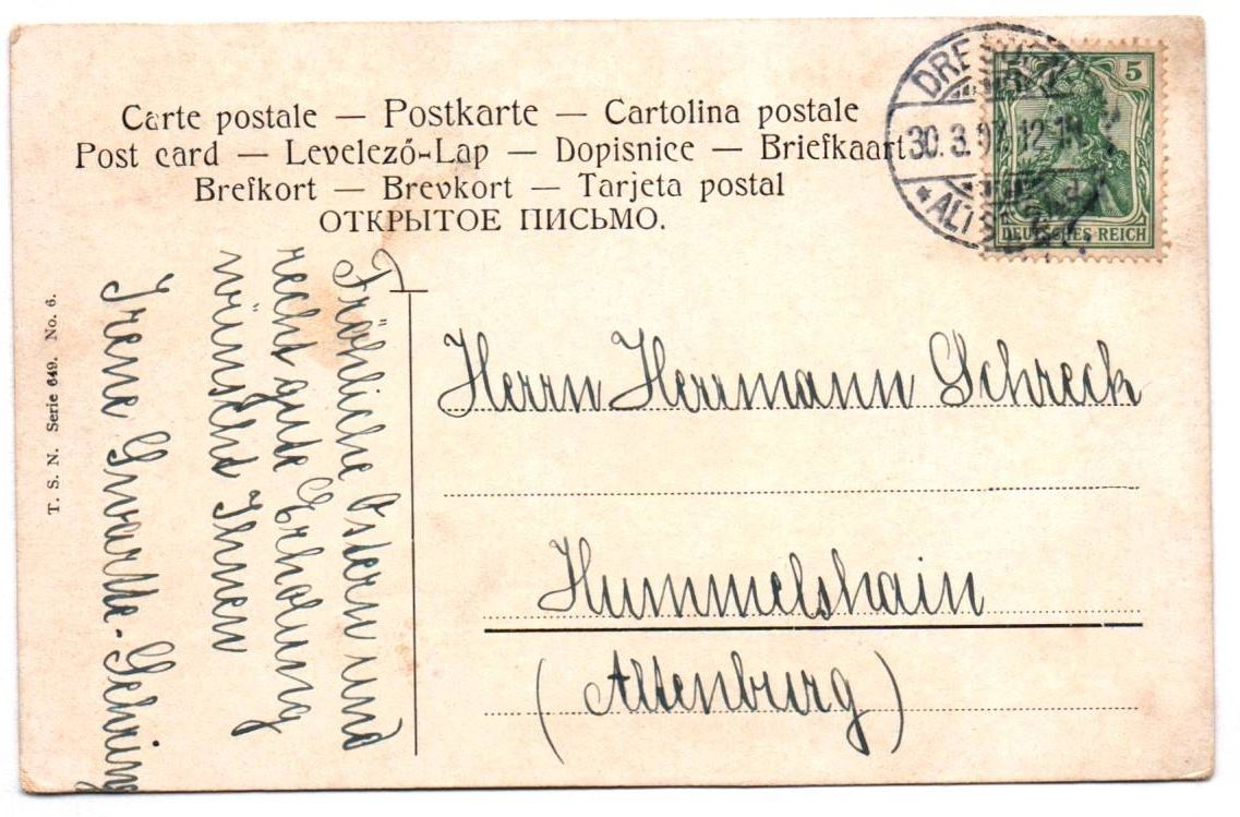 Ak vermenschlichter Dackel ist krank und liest Zeitung 1907
