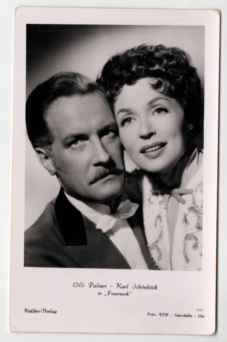 Ak Lilli Palmer und Karl Schönböck in Feuerwerk Kolibri Verlag 