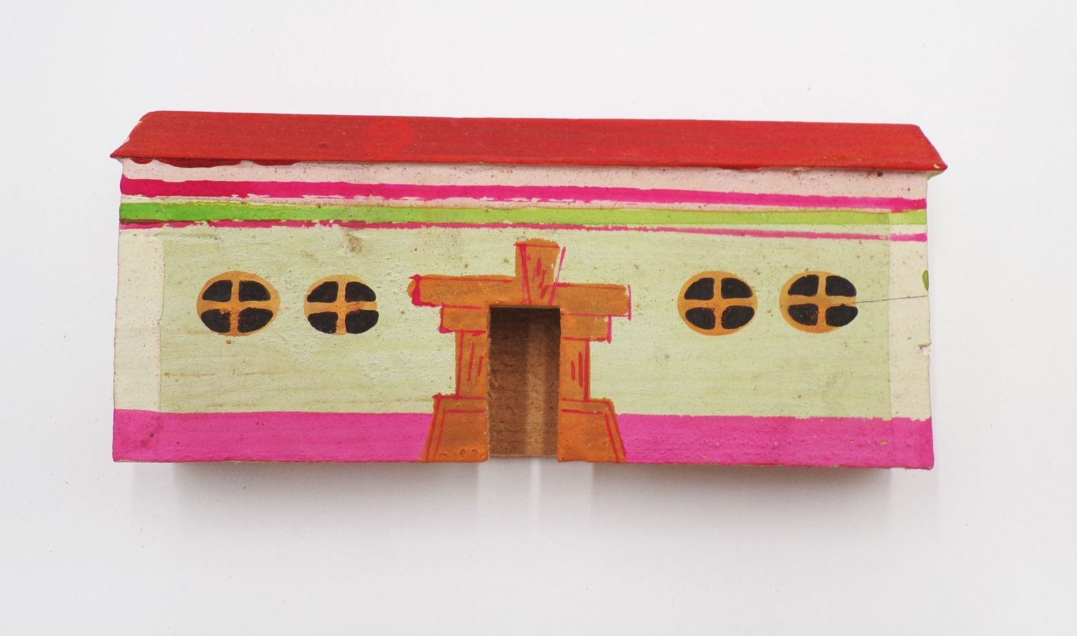 Alte Spanschachtel Erzgebirge Schafe Hirte Haus Bäume um 1900 Schäferei