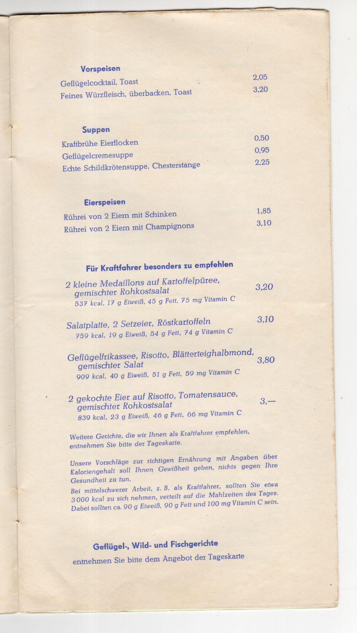 Alte Mitropa Speisekarte Autobahn Raststätte Wilsdruff 1973 DDR Alte Mitropa Speisekarte Autobahn Raststätte Wilsdruff 1973 DDR