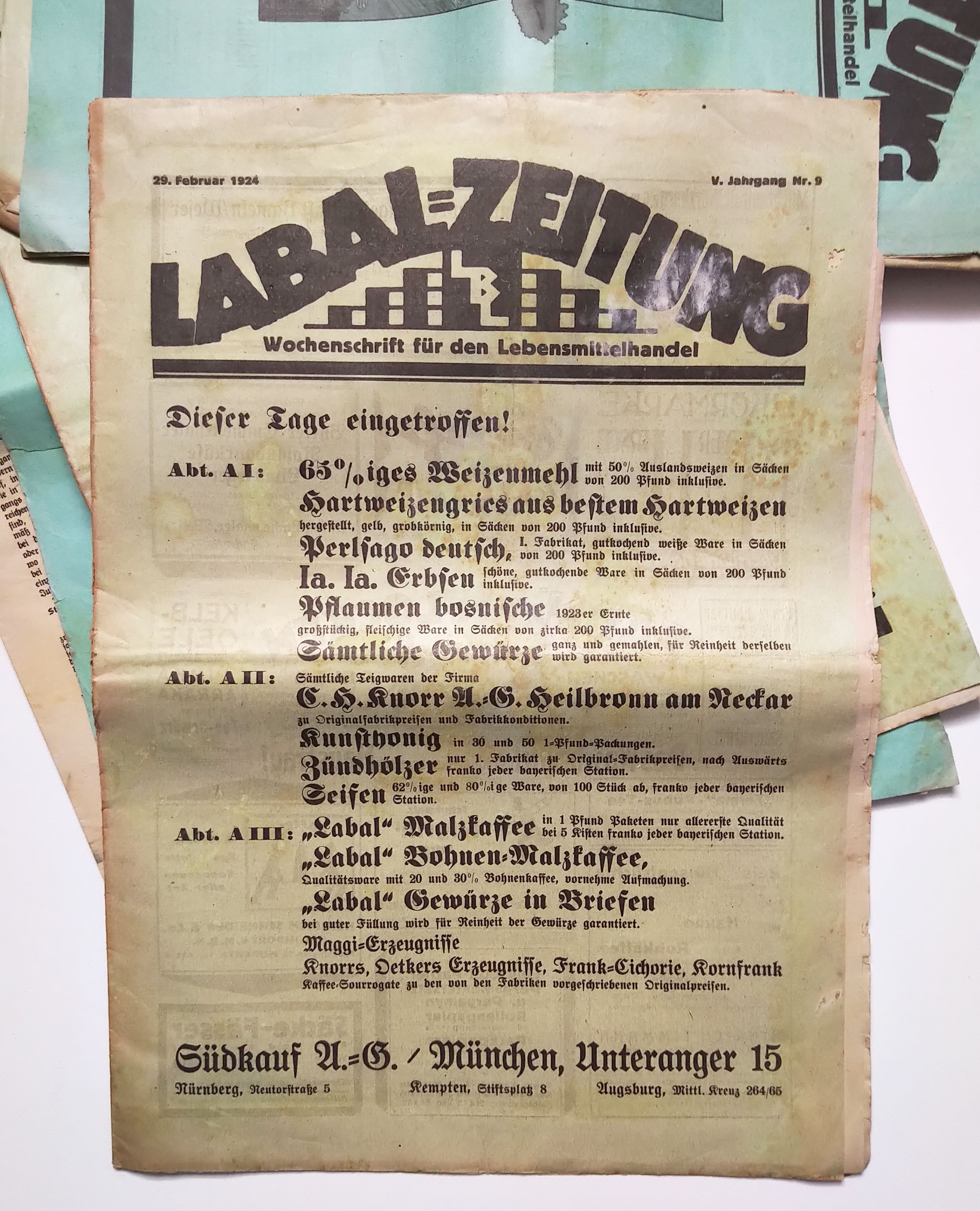 Original LABAL Zeitungen 5 und 6 Jahrgang 1924 alte Zeitschriften 1923