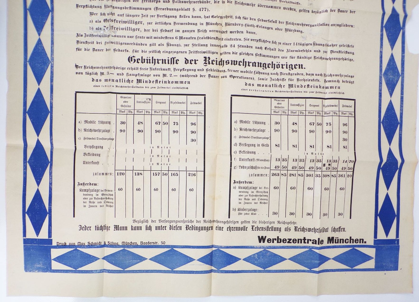 Plakat Reichswehr München 1919 Bayern