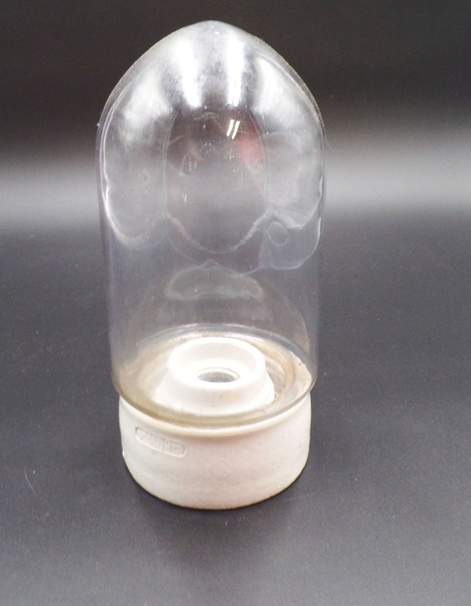 Alte Glaskolbenlampe Weiß Porzellan Glas Deckenleuchte Kellerlampe Vintage Kopie