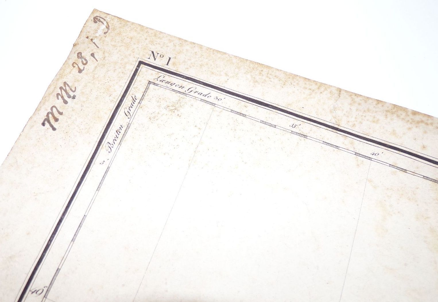 Übersichtskarte kgl Jagd Reviere im Leibgehege Münsingen Bayern um 1840 Karte