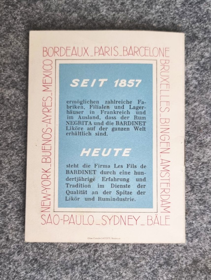 Rhum Negrita Bardinet Bordeaux alter Prospekt Alkohol Rum Frankreich Rhum Negrita Bardinet Bordeaux alter Prospekt Alkohol Rum Frankreich