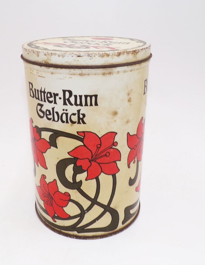 Alte Delikat Blechdose Butter Rum Gebäck DDR Deko Requisit Sammler Alte Delikat Blechdose Butter Rum Gebäck DDR Deko Requisit Sammler